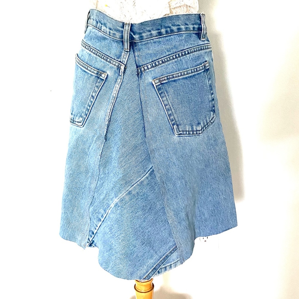 Reconstructed jeans to skirt
